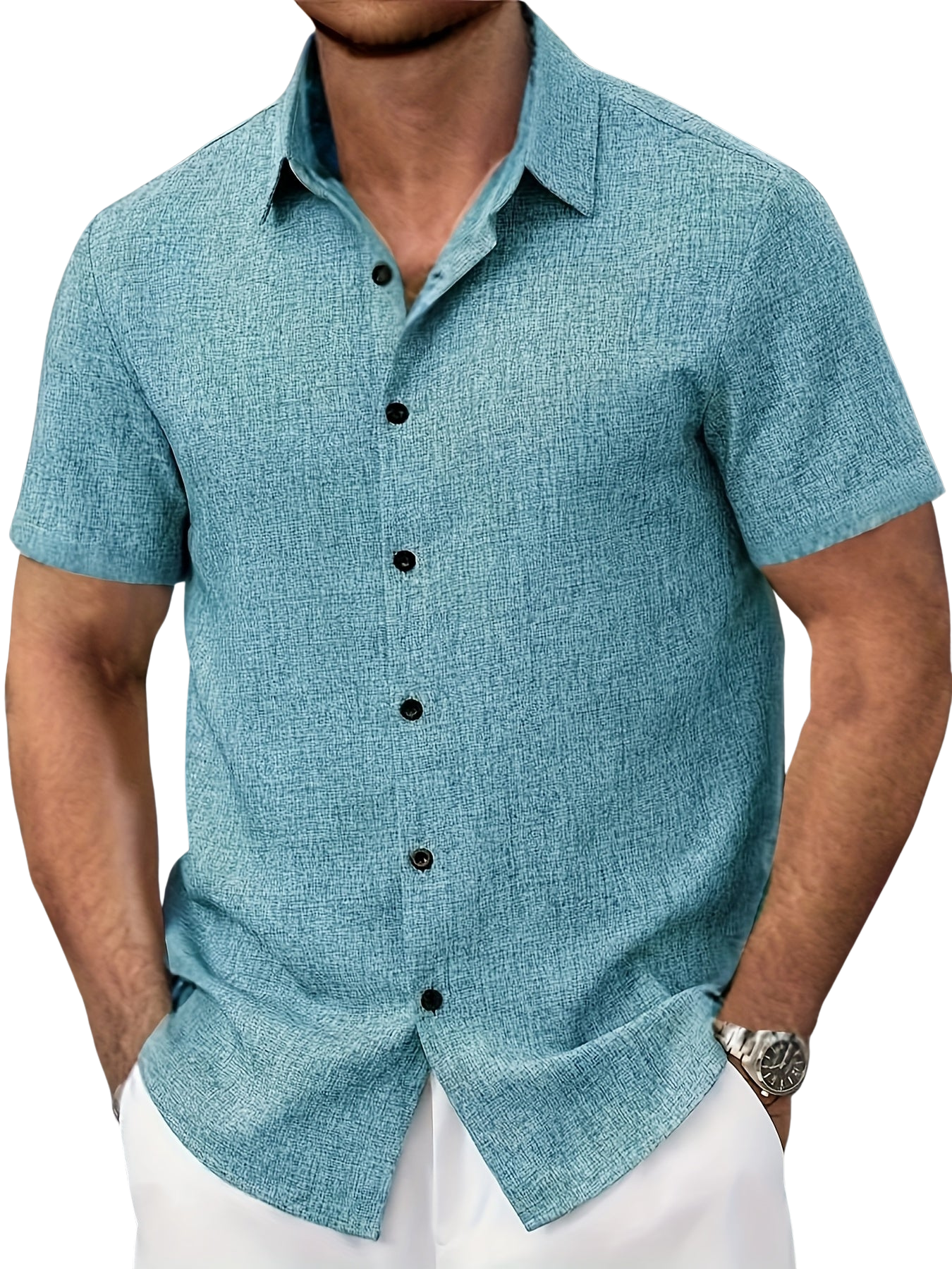 Lenoir™ | Lightweight short-sleeve shirt in a linen blend