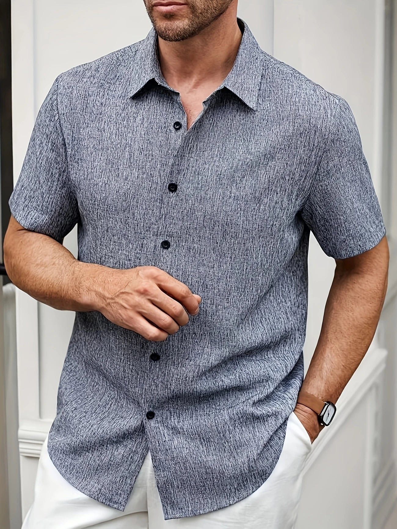 Lenoir™ | Lightweight short-sleeve shirt in a linen blend