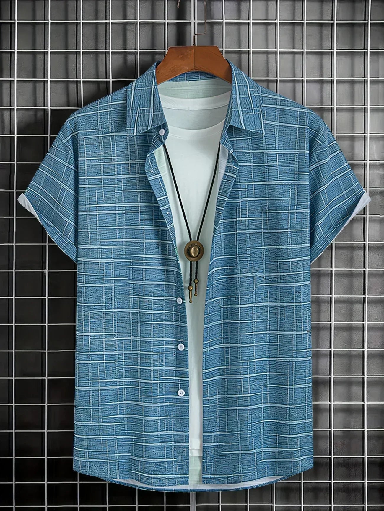 Lenoir™ | Elegant shirt with striped and checked pattern