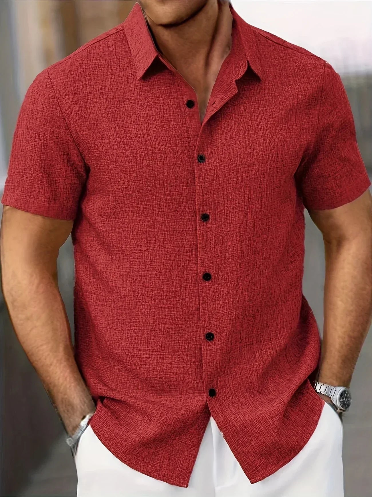 Lenoir™ | Lightweight short-sleeve shirt in a linen blend