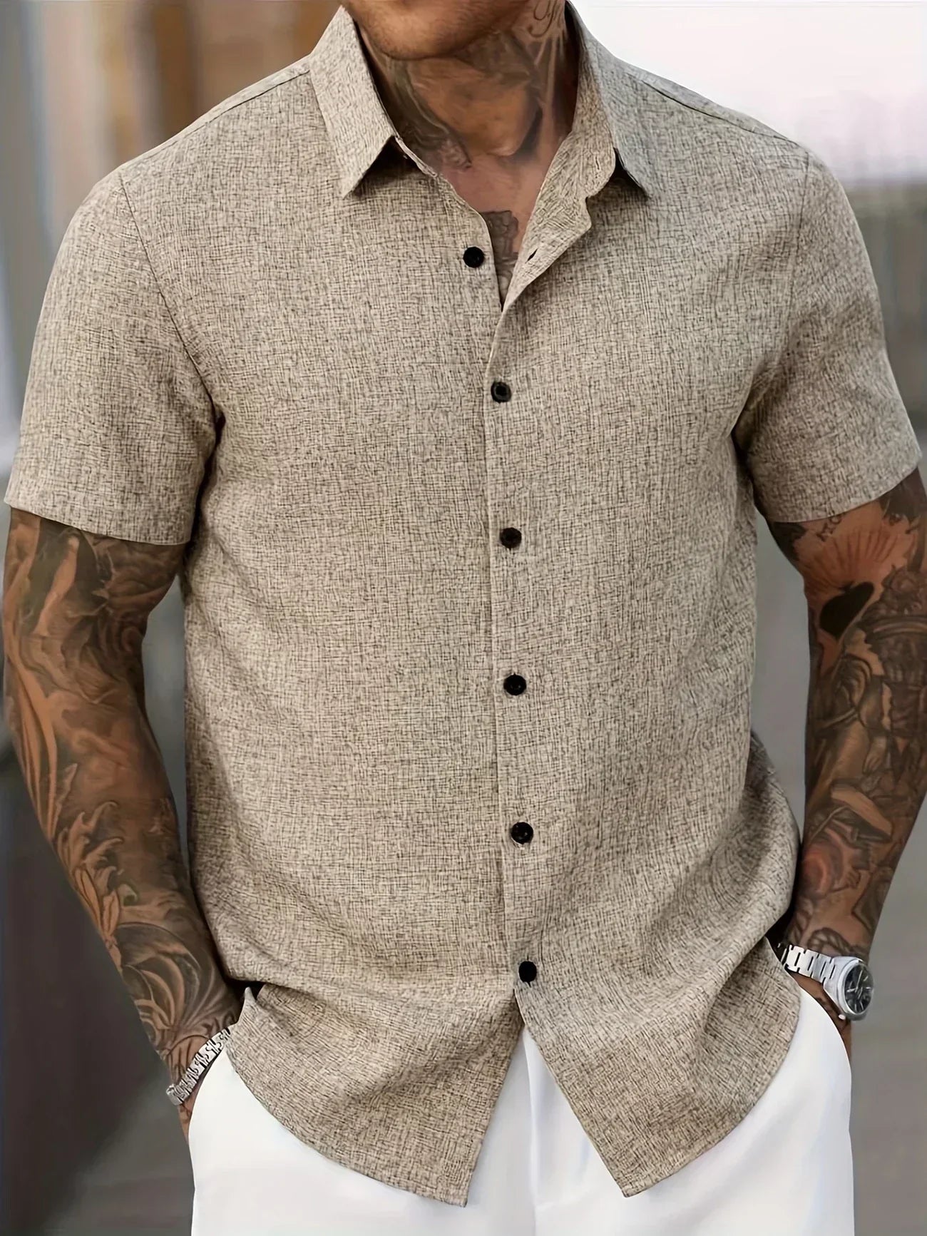Lenoir™ | Lightweight short-sleeve shirt in a linen blend