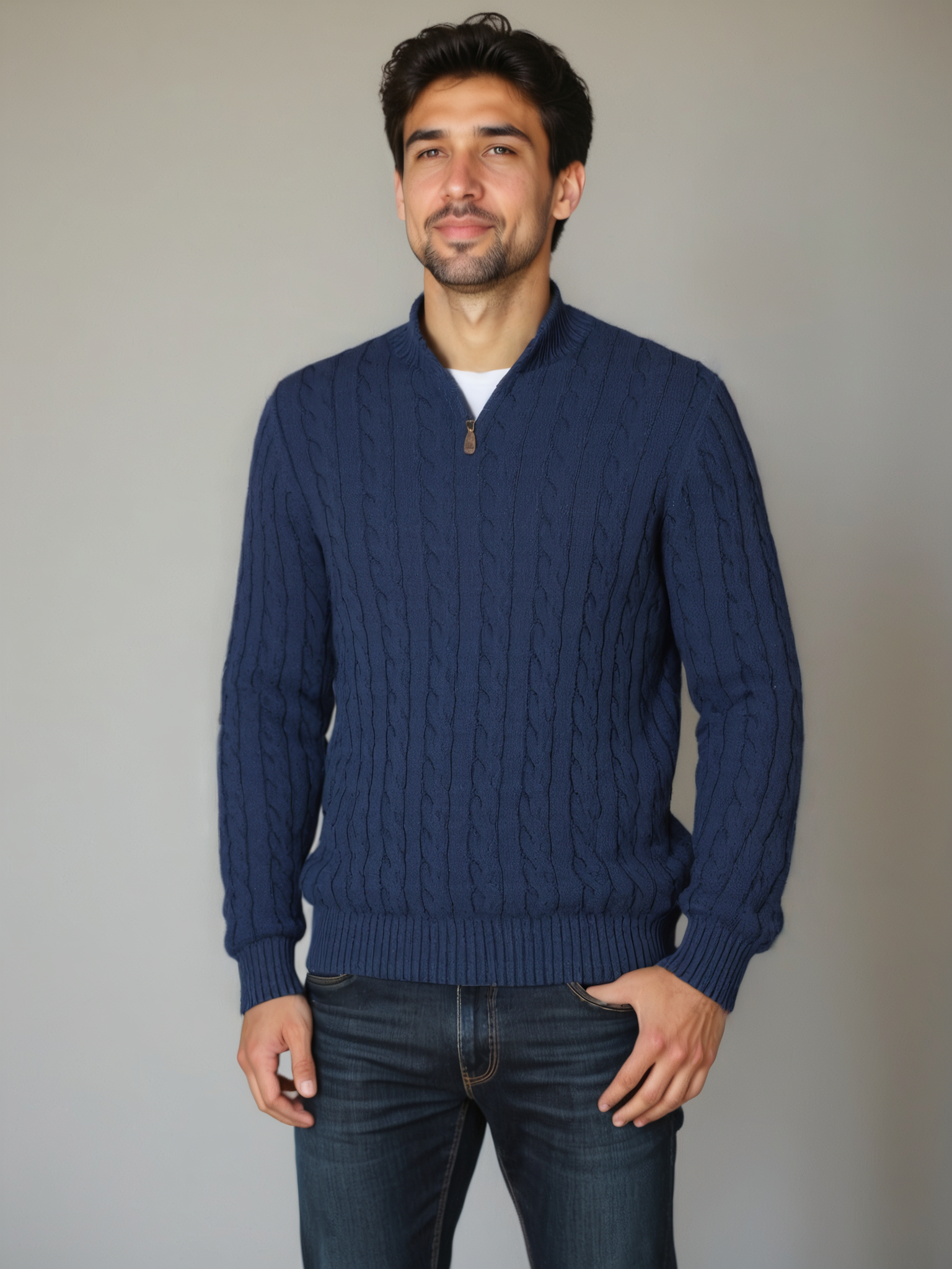 Essential Zip Collar Sweater - Alder & Voss