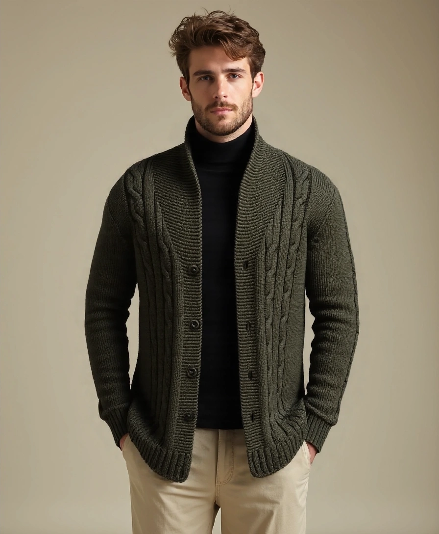 Elegant Knitted Cardigan for Men - Alder & Voss