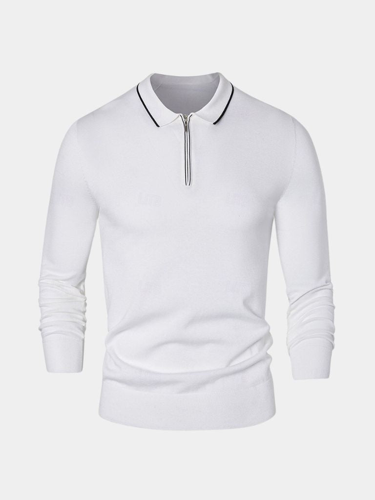 Ivory Elite Long Sleeve Polo – Alder & Voss