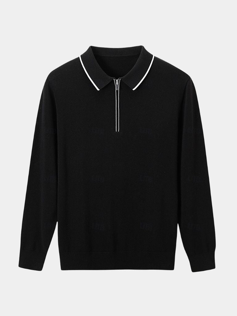 Ivory Elite Long Sleeve Polo – Alder & Voss