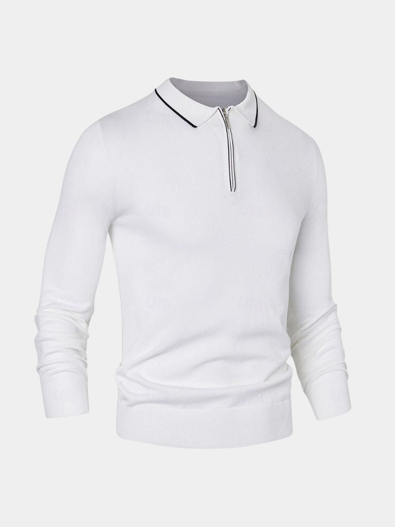 Ivory Elite Long Sleeve Polo – Alder & Voss