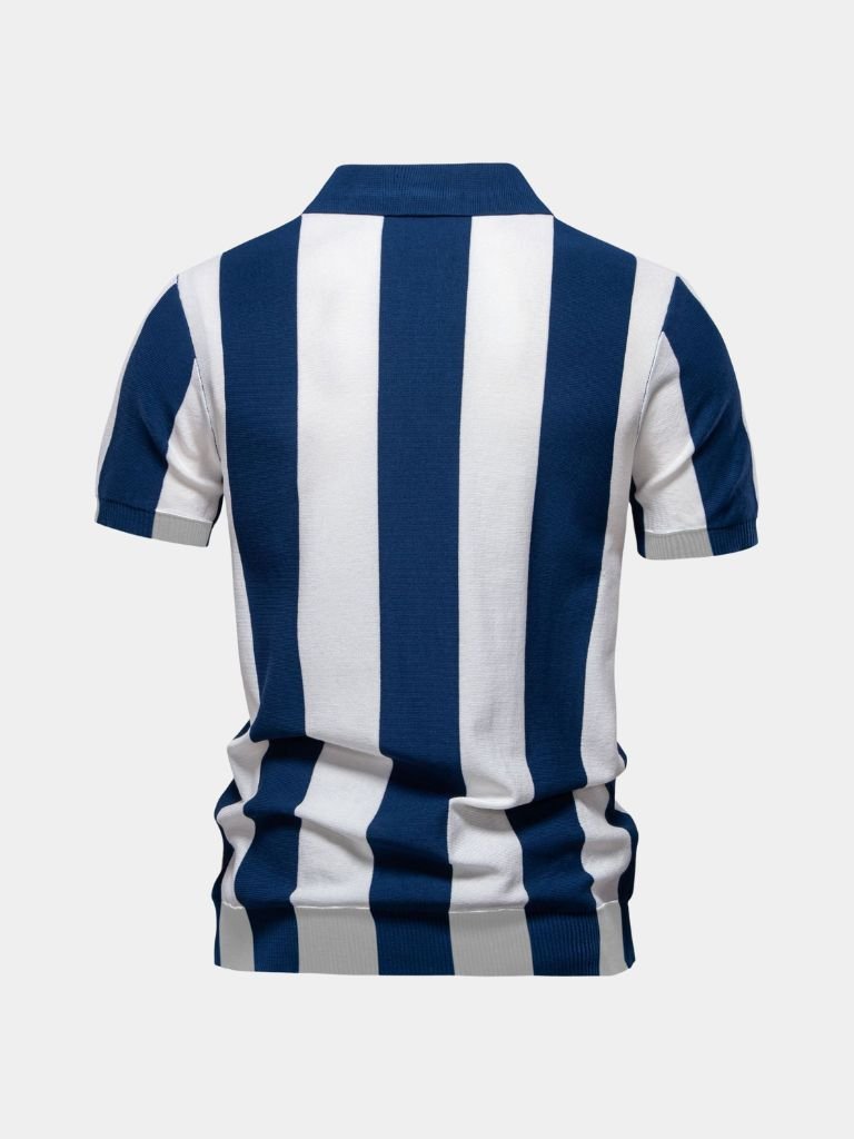 Navy Striped Polo - Alder & Voss
