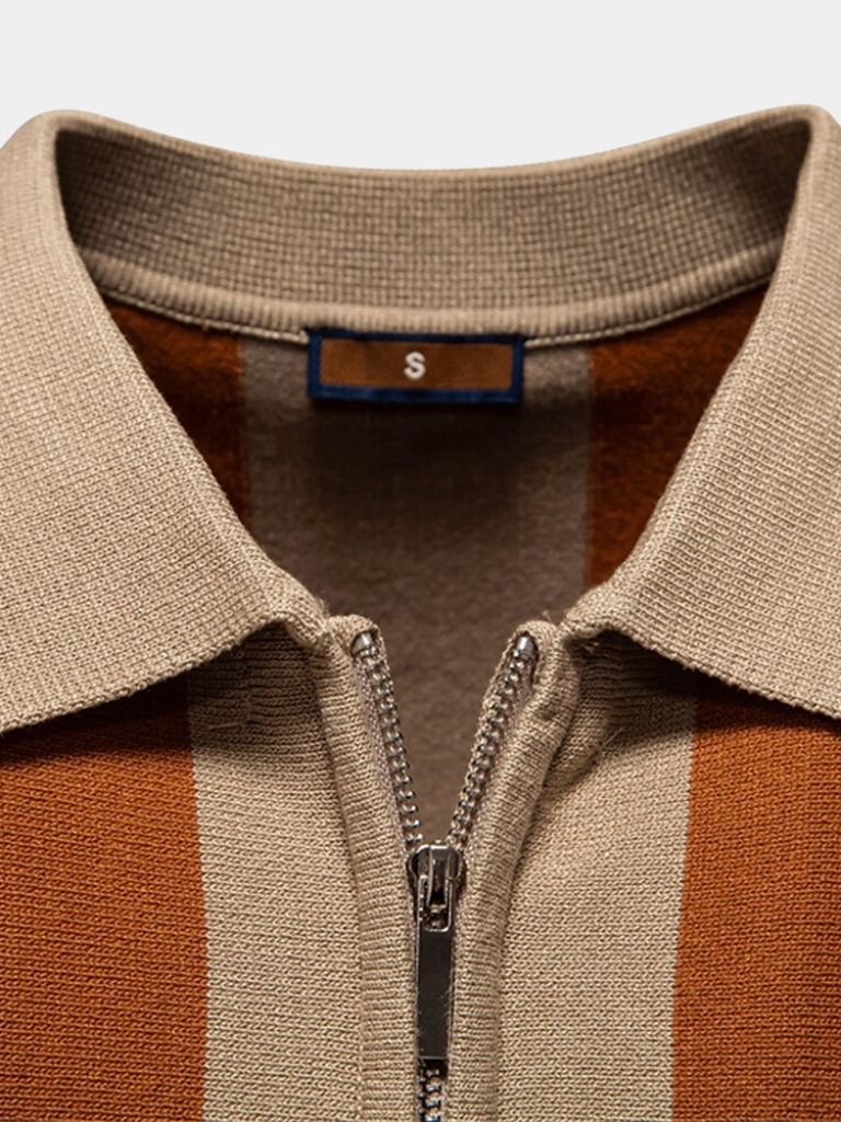 Navy Striped Polo - Alder & Voss