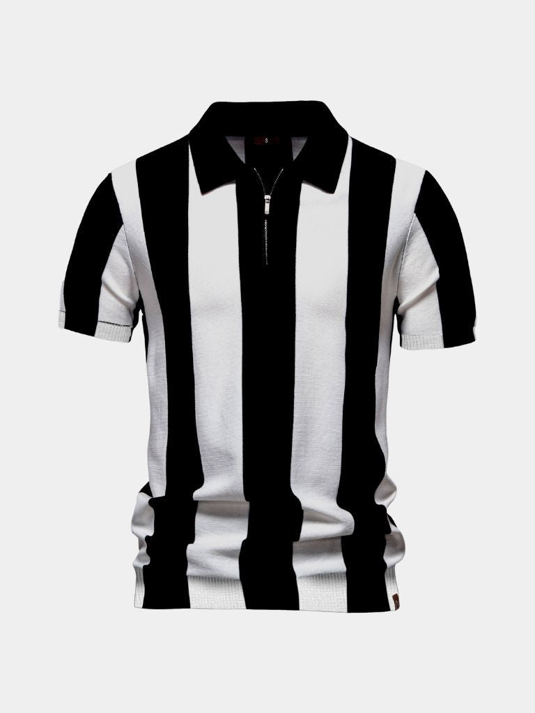 Navy Striped Polo - Alder & Voss