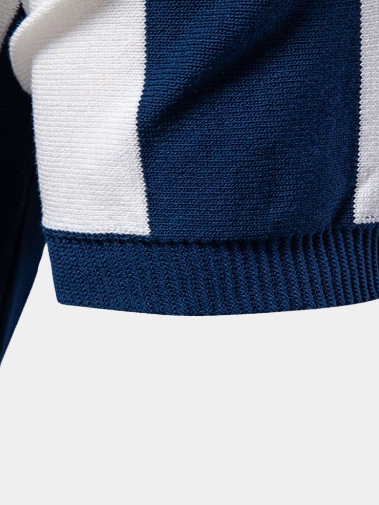 Navy Striped Polo - Alder & Voss