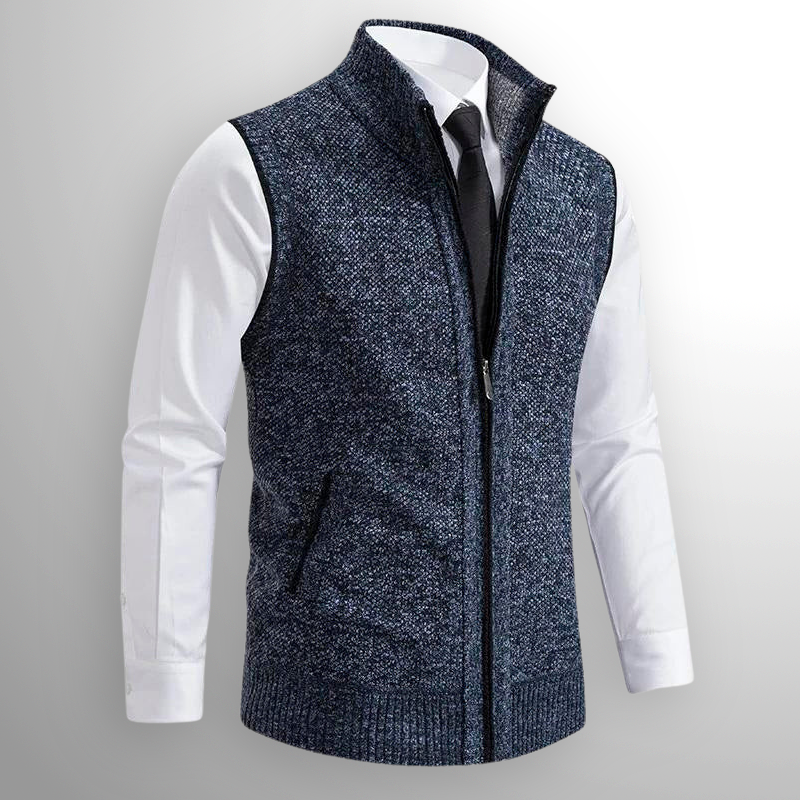 The Levan Knit Vest | Full-Zip Knit Vest