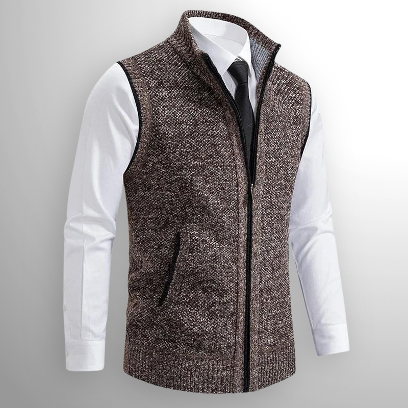 The Levan Knit Vest | Full-Zip Knit Vest