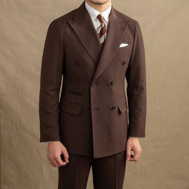 Dark Brown Gabardine Suit (Jacket + Pants)